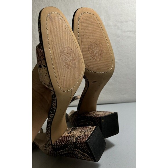 Vince Camuto Winderly Ankle Strap Sandals‎ 10M Snakeskin Heels - Picture 4 of 6